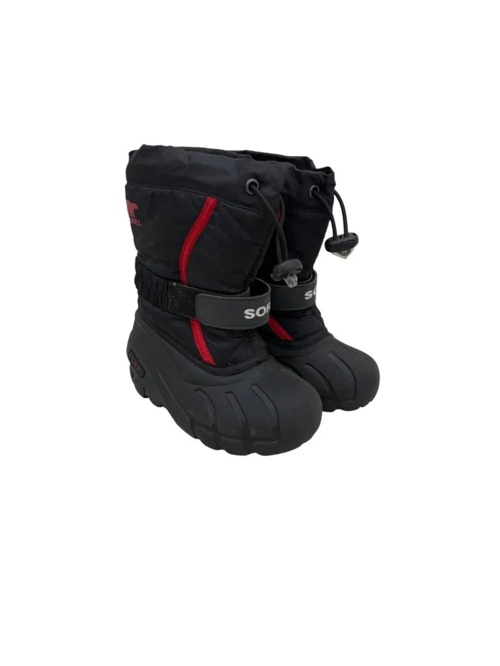 Sorel Flurry Winter Snow Boots Water Resistant Lined Pull On Shoes Kids size 10